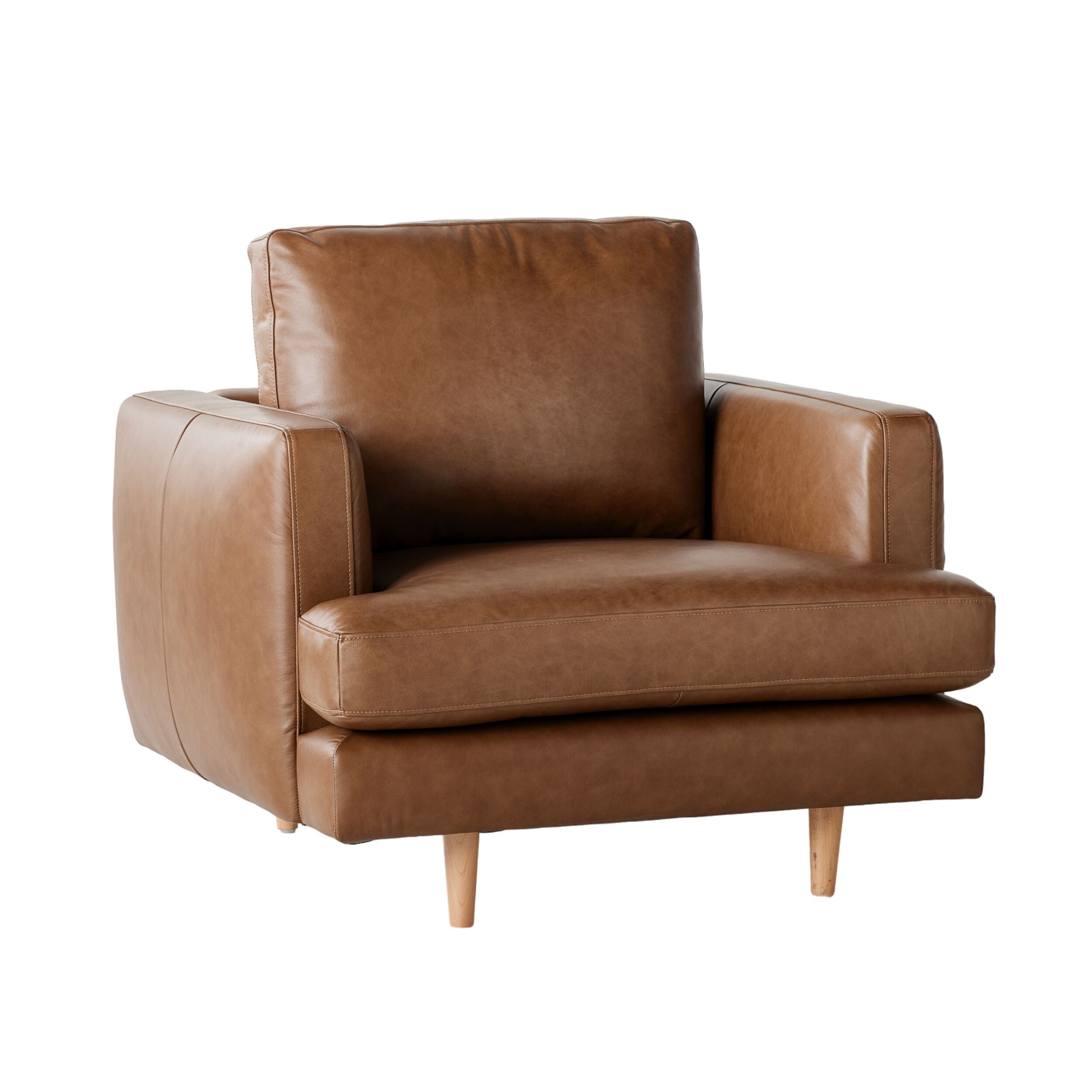 Harrison Leather Armchair Dakota Chestnut