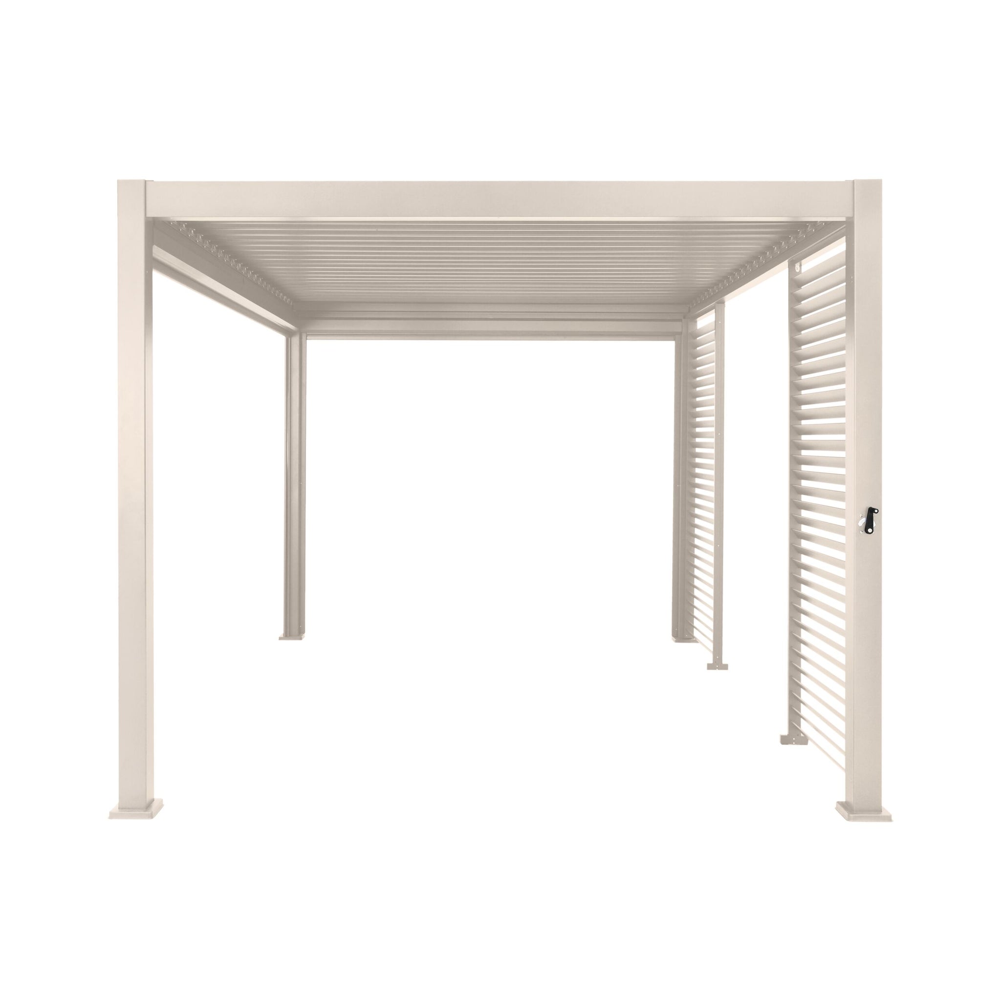 Sanctuary Louvered Aluminium Pergola Taupe 3x4