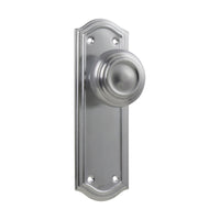 0872 Door Knob Kensington Latch Pair Satin Chrome H175xP57xW58mm