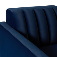 Stitch Velvet Armchair Indigo