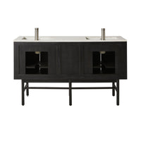 Ezra Double Bathroom Vanity Mahogany with Stone Top 1510mm Package