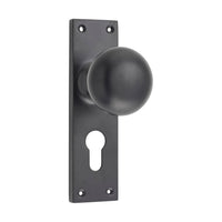 0959 Door Knob Victorian Latch Pair Matte Black H152xW42xP75mm