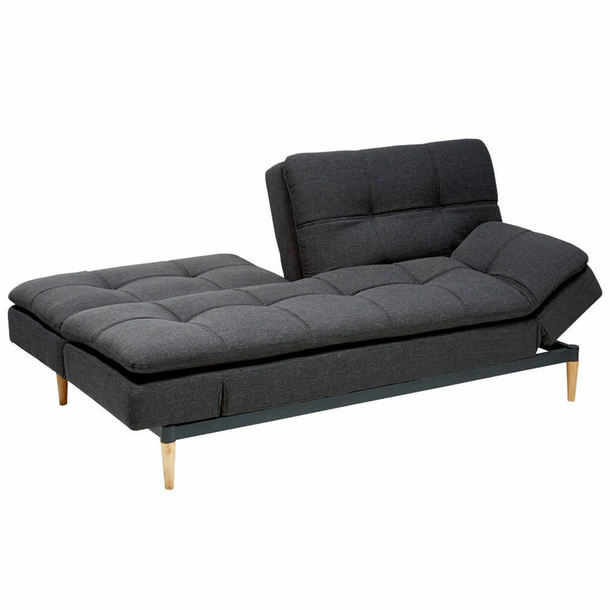 Da Vinci 2 Seater Fabric Sofa Bed Charcoal Grey