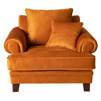 Lisette Velvet Armchair Burnt Orange Custom C-009