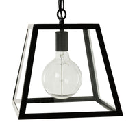 Karter 1 Light Cube Pendant Black 30x20x31cm