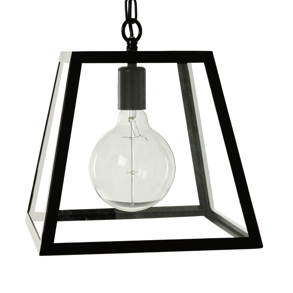 Karter 1 Light Cube Pendant Black 30x20x31cm