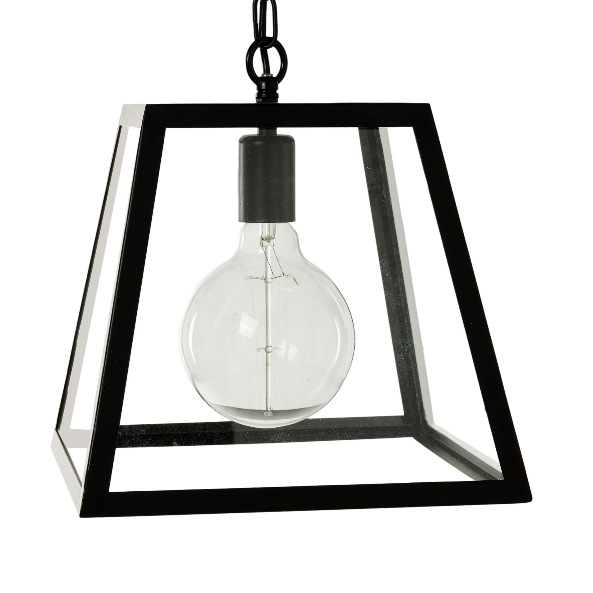 Karter 1 Light Cube Pendant Black 30x20x31cm