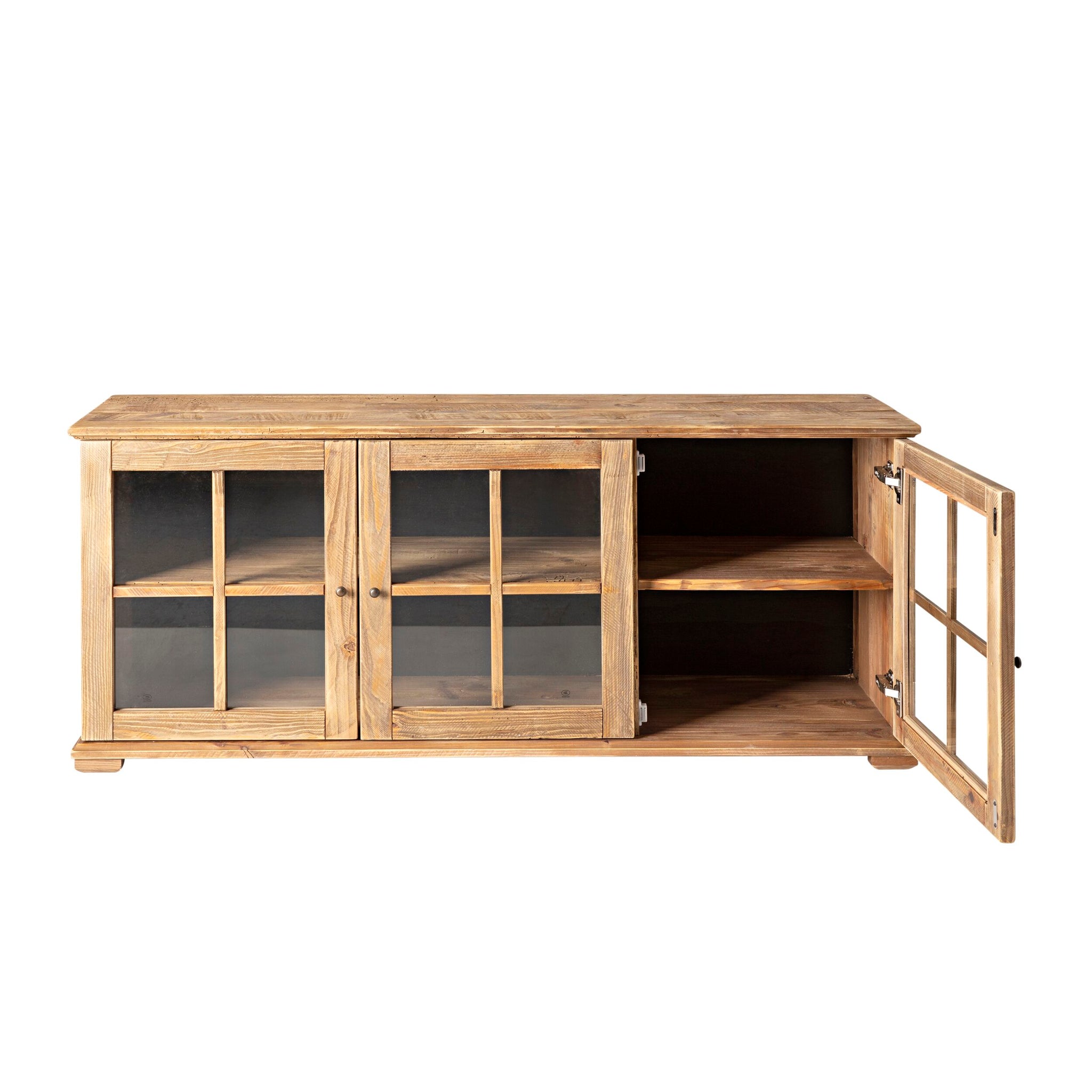 Kalise Reclaimed Timber 3 Glass Door Sideboard