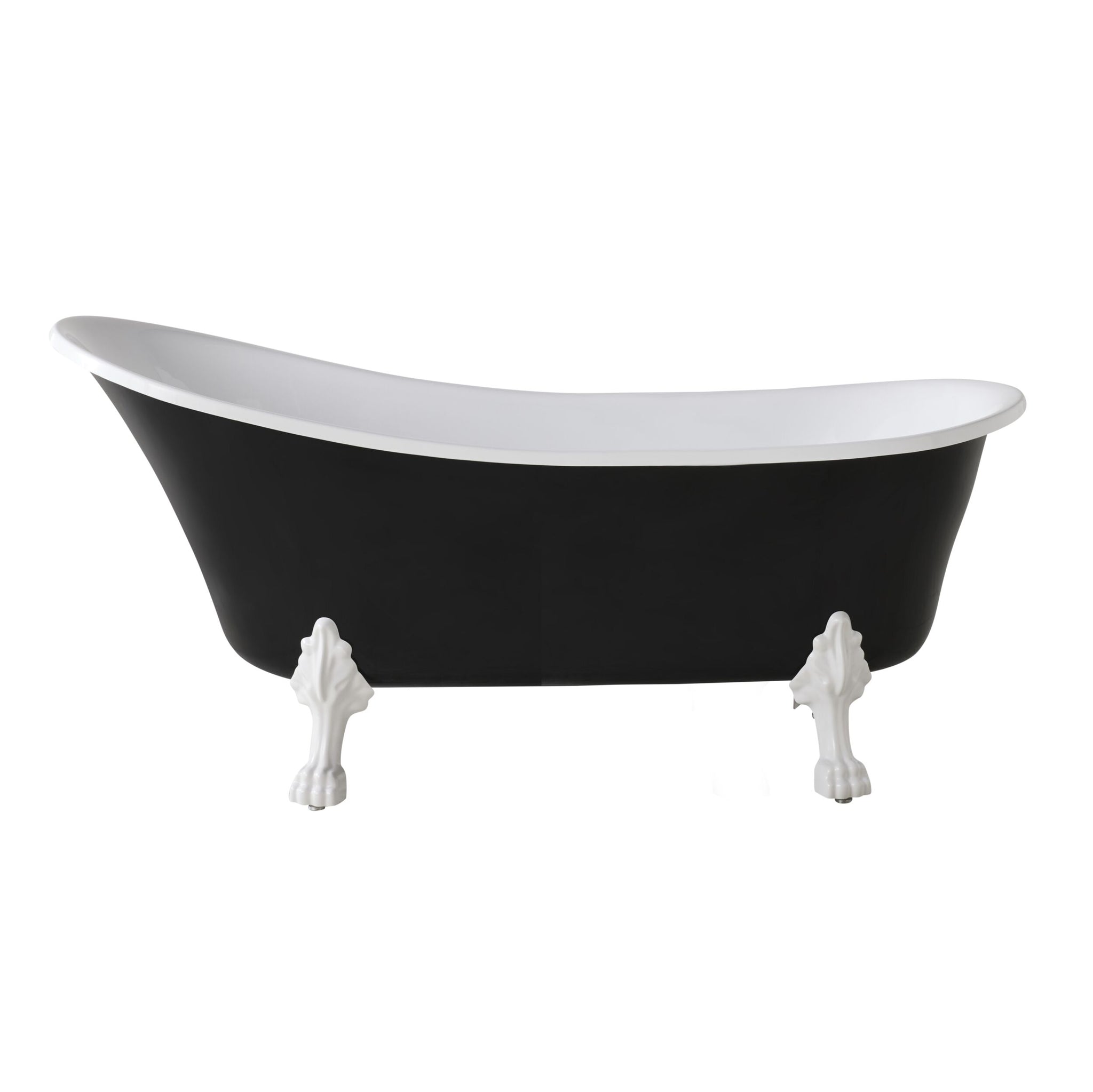Alto Black Bath 1700mm with White Feet Package