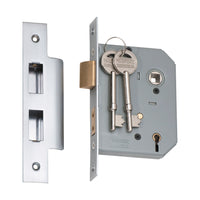 2175 Mortice Lock 5 Lever Satin Chrome CTC57mm Backset 57mm