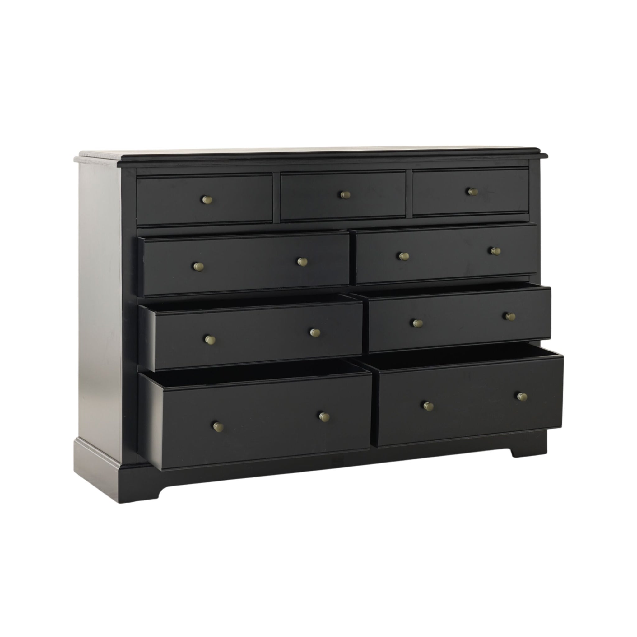 Clover 9 Drawer Chest Black