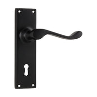 1931 Door Lever Victorian Lock Pair Matte Black H152xW42xP59mm