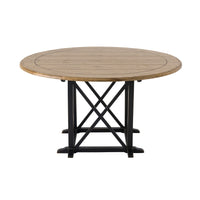 Provincial Oak Round Dining Table 140cm Distressed Black