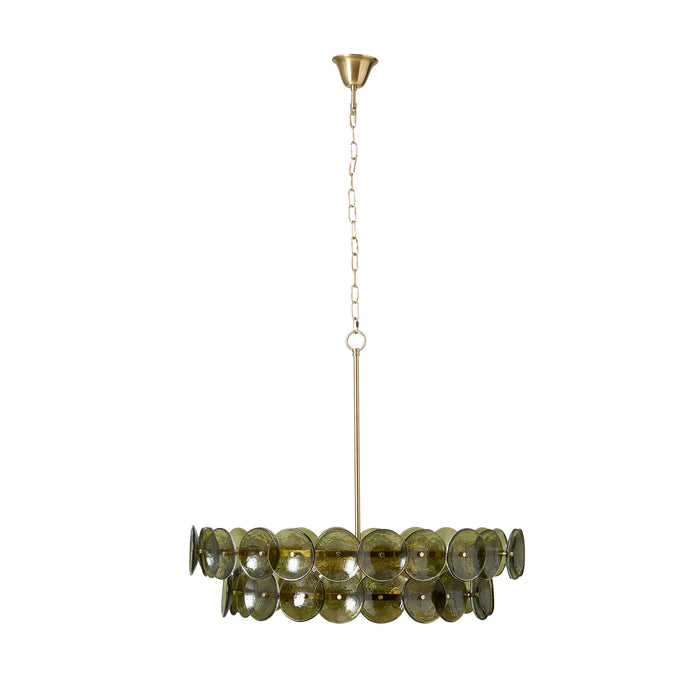 Sonny 8 Light Glass Chandelier Green 80cm Package