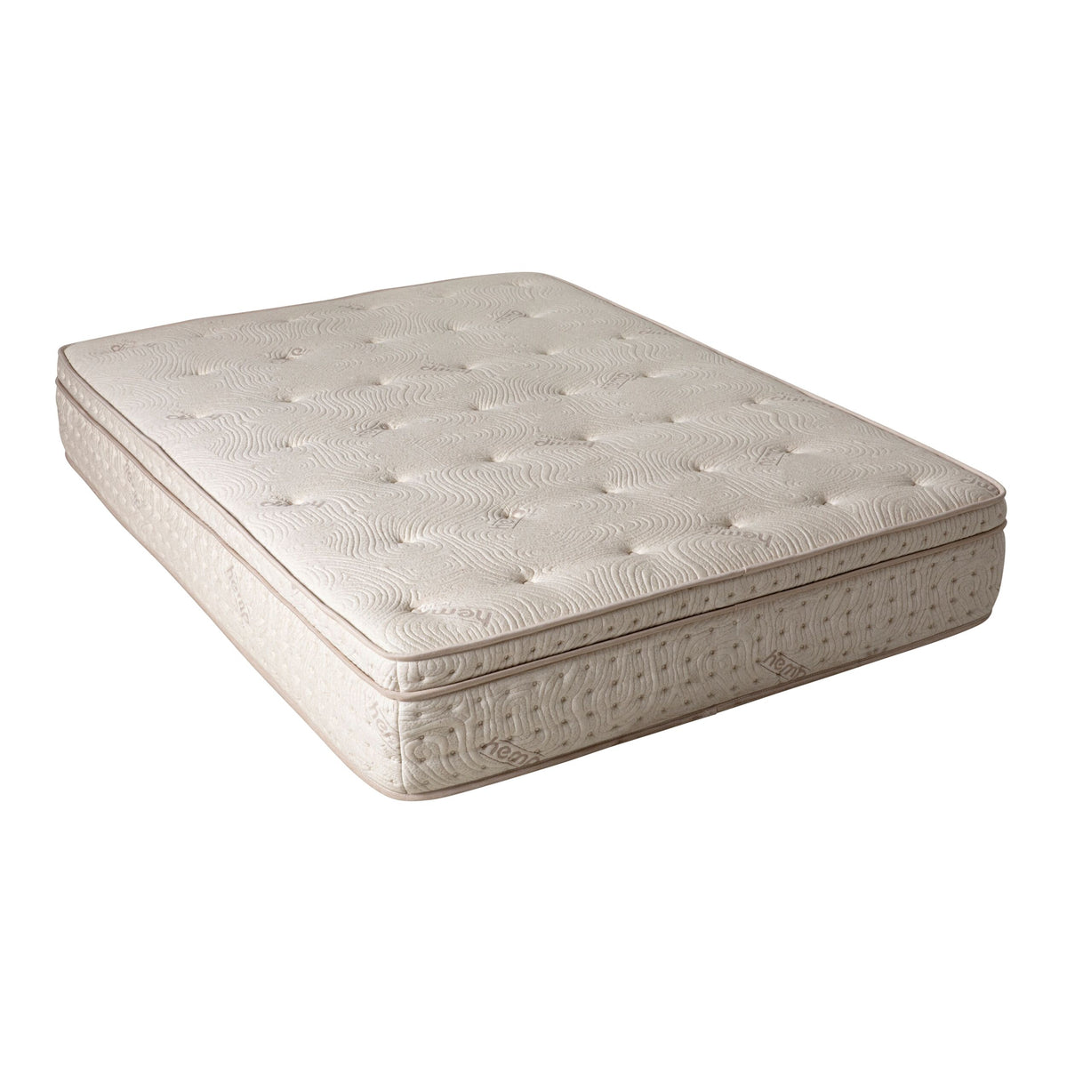 The Annie Premium Mattress Double features a beige quilted design with a textured pattern, set against a plain white background. Enjoy ultimate comfort with its memory foam and advanced 5-zone pocket spring system.