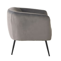 Kianna Occasional Chair Velvet Light Silver
