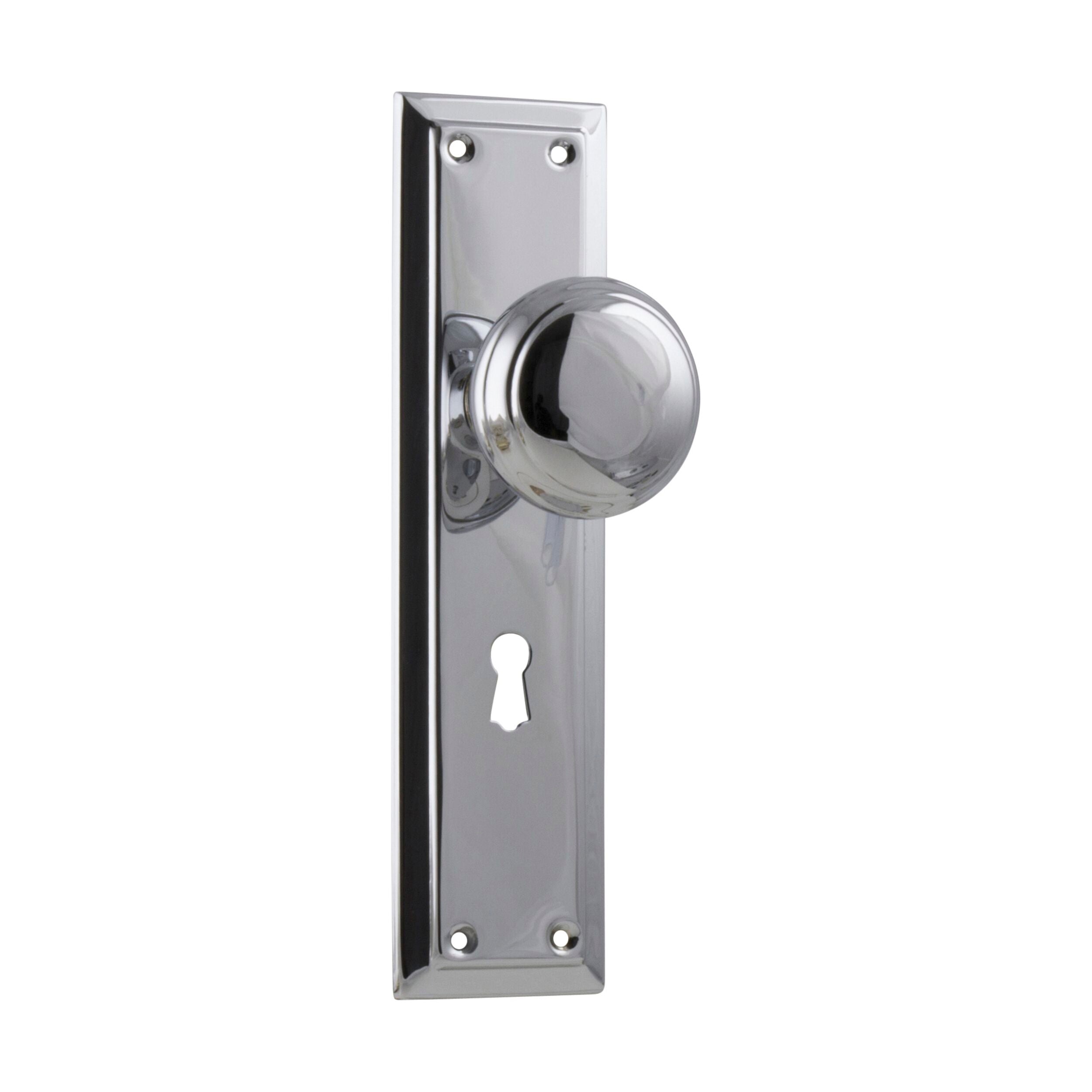 0882 Door Knob Richmond Lock Pair Chrome Plated H200xW50xP62mm