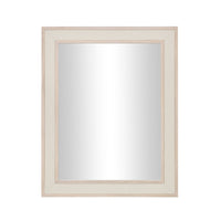 Cannes White Washed Oak & Linen Insert Wall Mirror 100x80cm