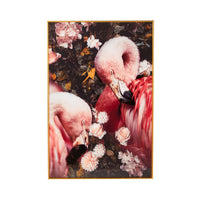 Flamingos Framed Glass Print 80x120cm