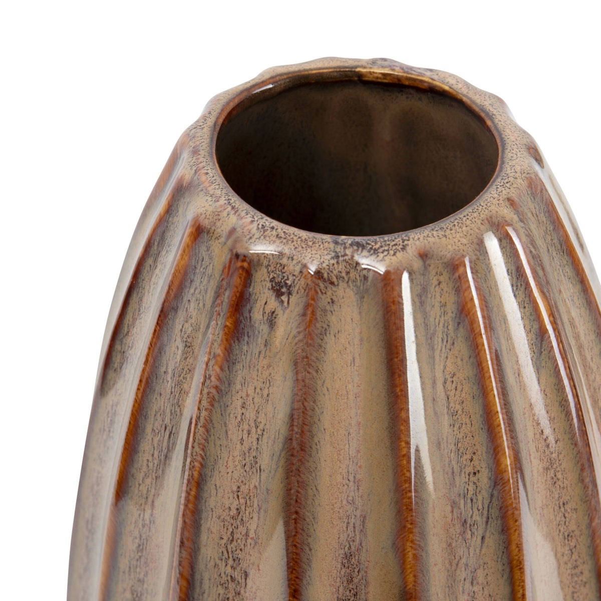 Valencia Tall Ribbed Vase Earth