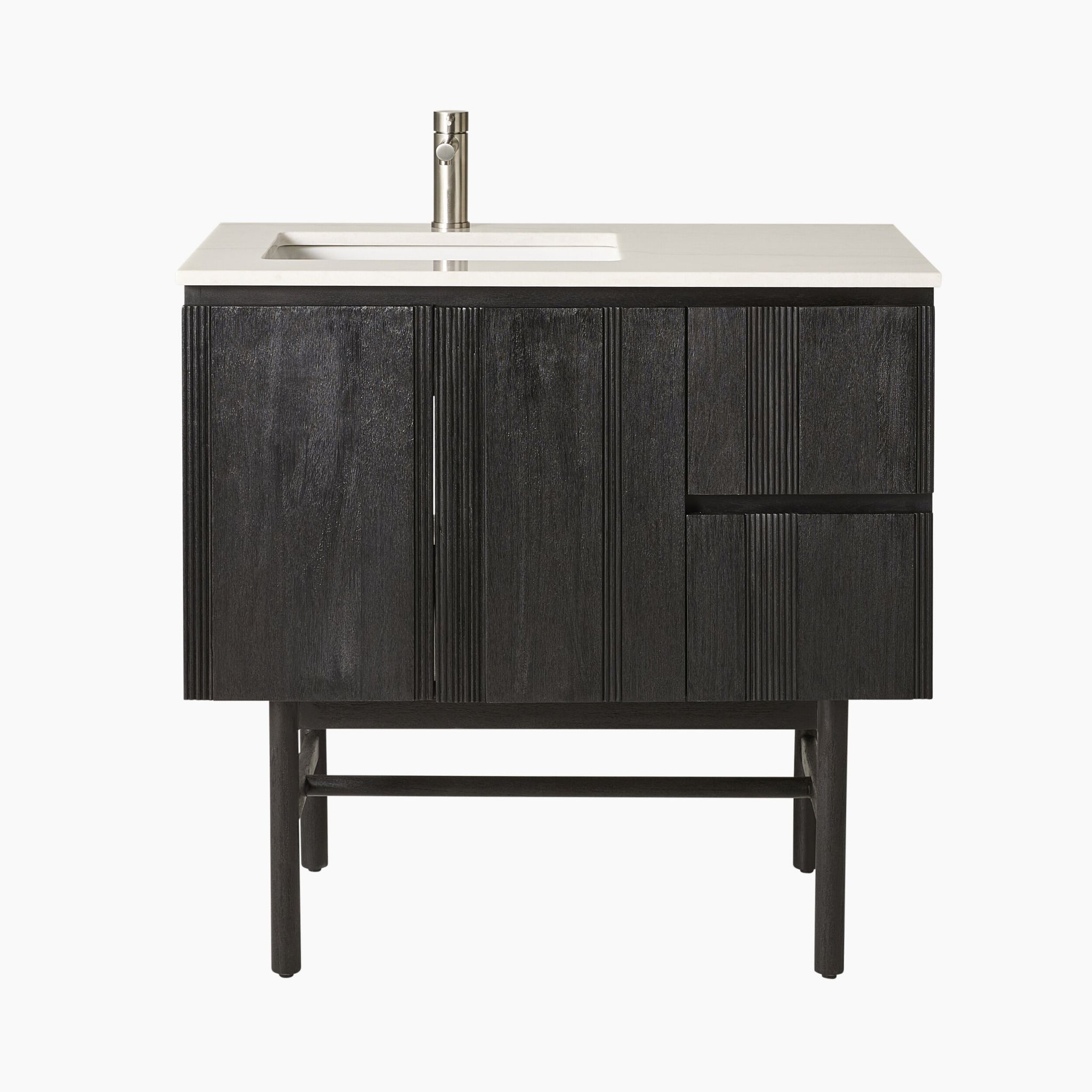 Ezra Single Bathroom Vanity Mahogany with Stone Top 910mm Package