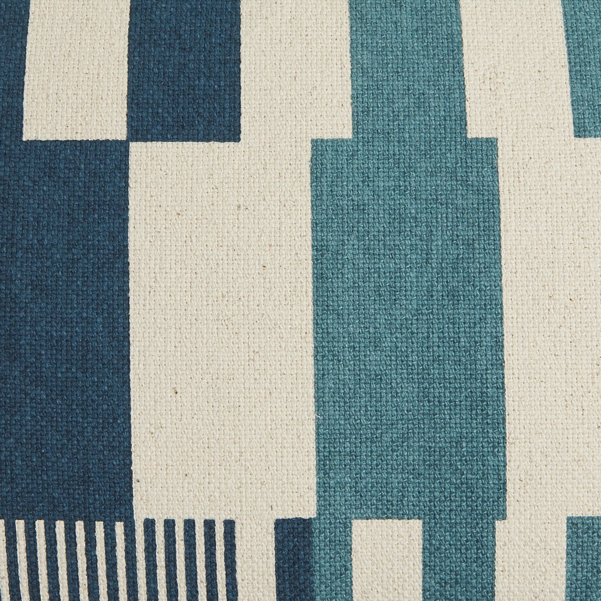 Keys Colourblock Fringed Cushion 35x55cm