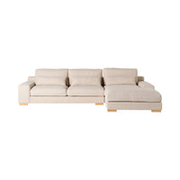 Herron 3 Seater Sofa with RHF Chaise Ivory Weave