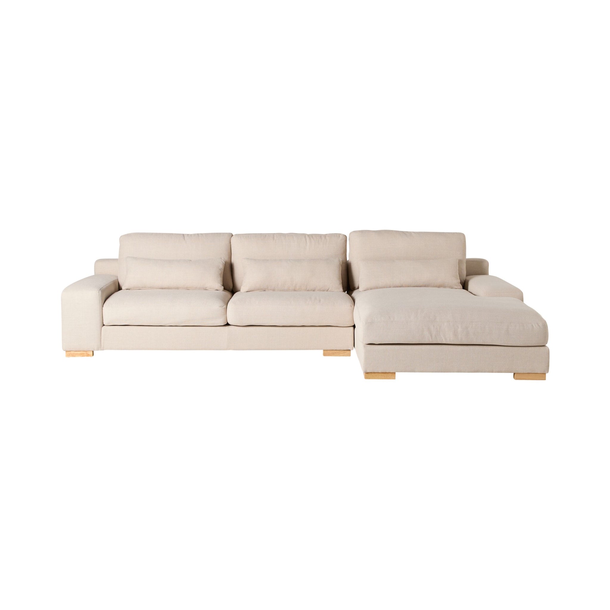 Herron 3 Seater Sofa with RHF Chaise Ivory Weave
