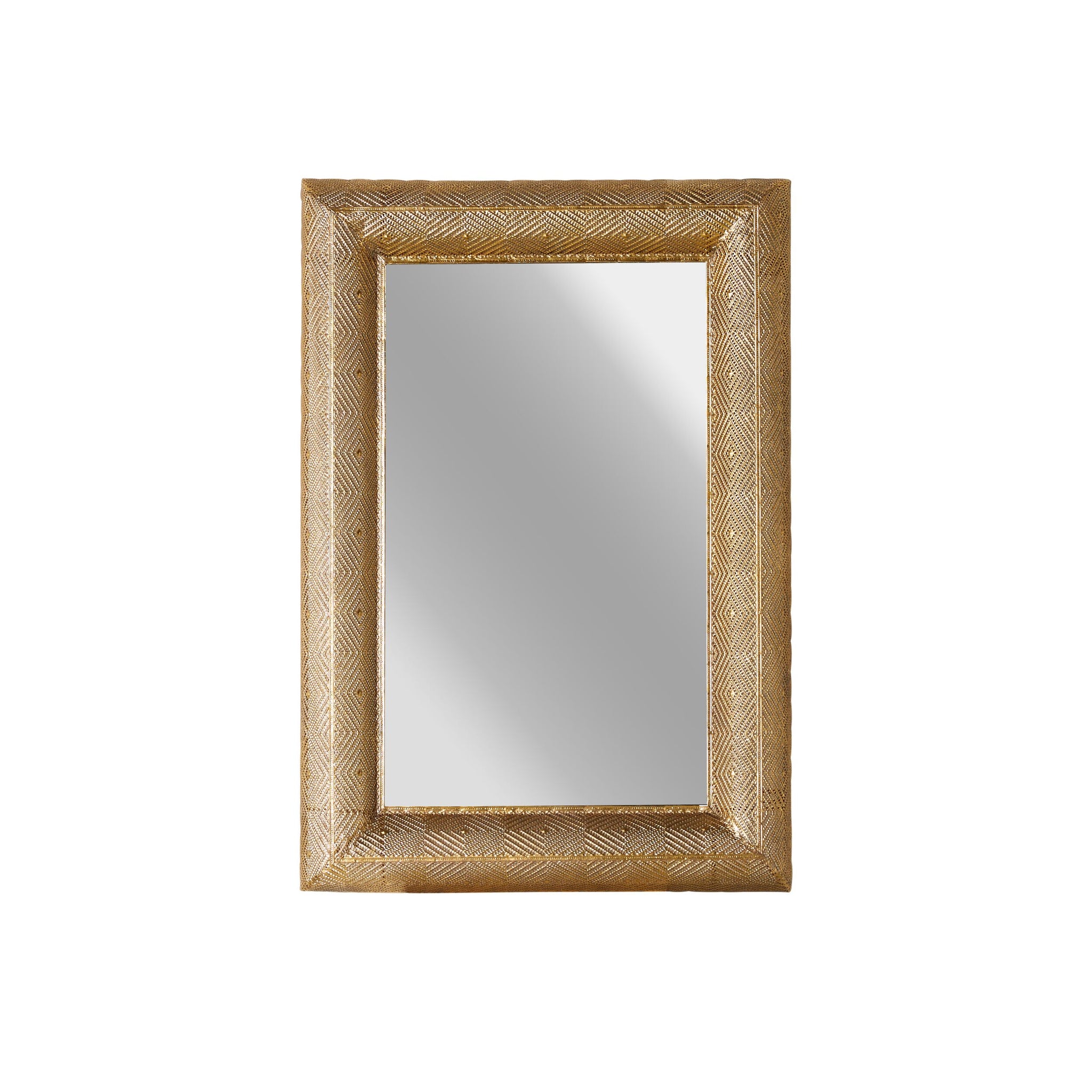 Metal Diamond Chevron Gold Mirror 80x55cm