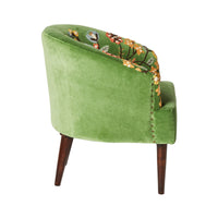 Freya Embroidered Occasional Chair Green Velvet