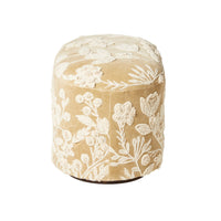 Freya Embroidered Ottoman Light Taupe Velvet