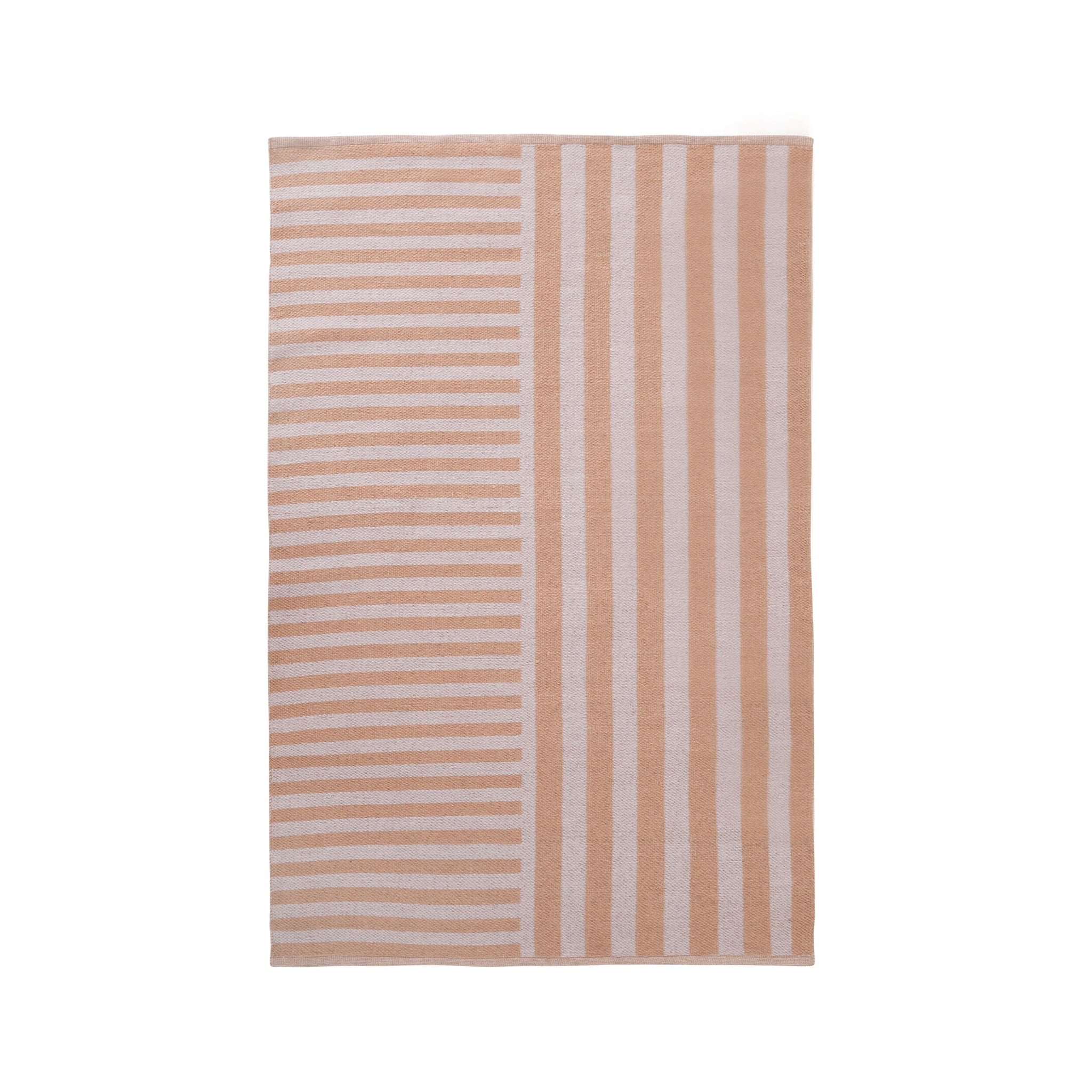 Amalfi Tea Rose Stripe Outdoor Rug 125x185cm
