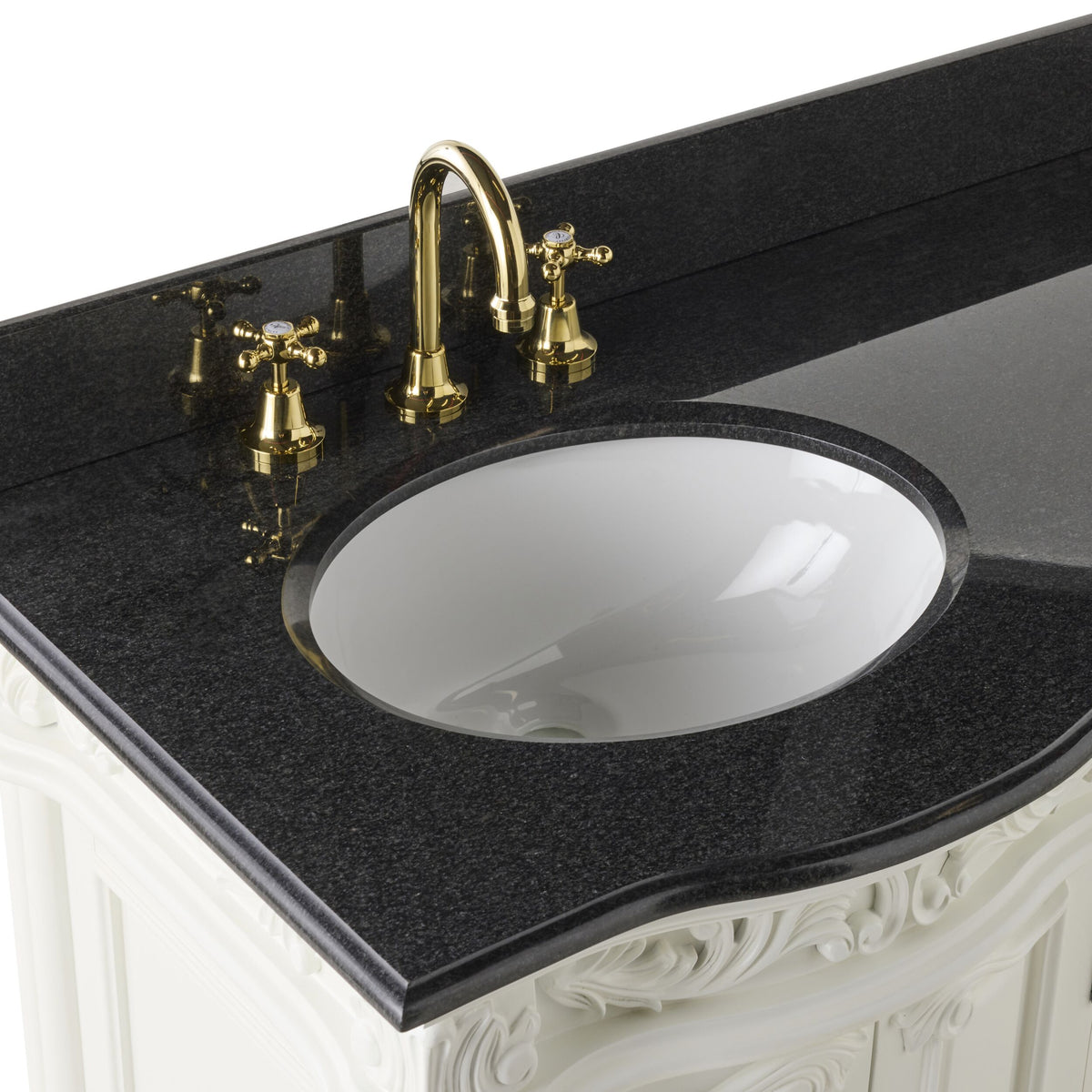 Rosette Granite Top Double Vanity White 1550mm