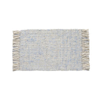 Blue Boucle Fringed Jute Doormat 90cm