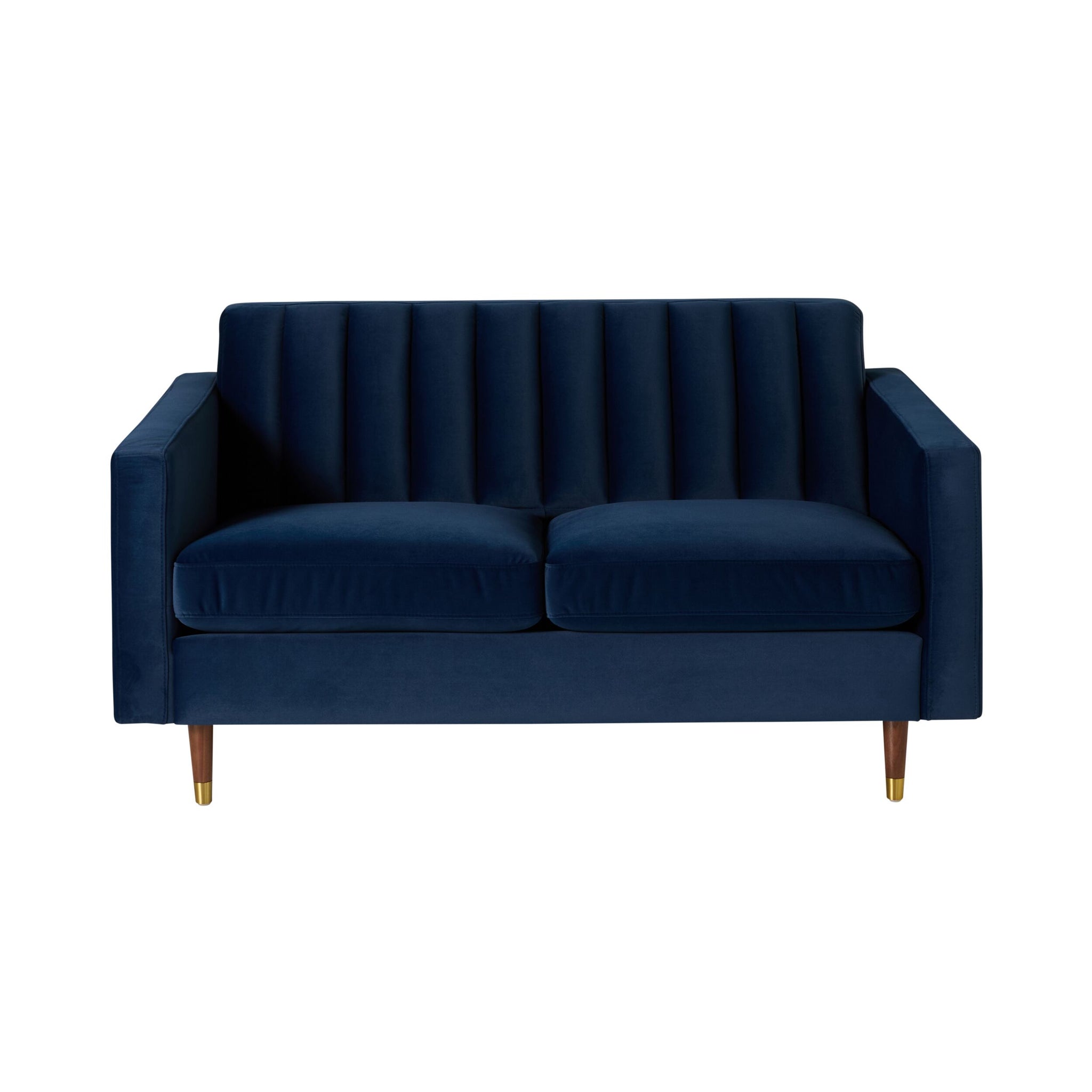 Stitch 2 Seater Velvet Sofa Indigo