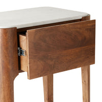 Adore Marble Top Single Drawer Bedside Table