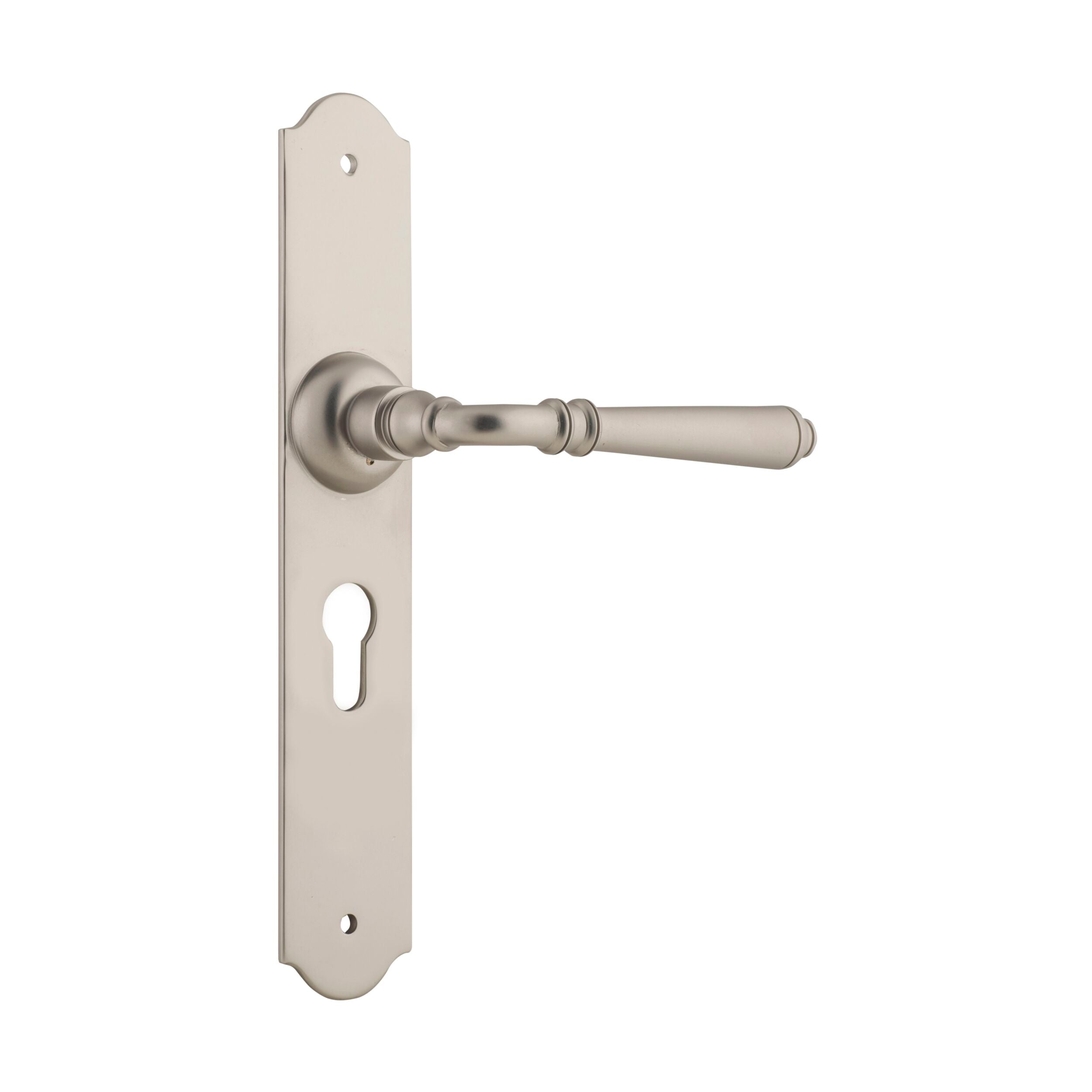 6560E Door Lever Reims Euro Pair Satin Nickel H240xW40xP70mm