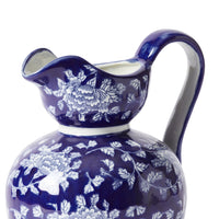 Claymont Floral Vine Jug Blue And White 18.5X15.5X21cm