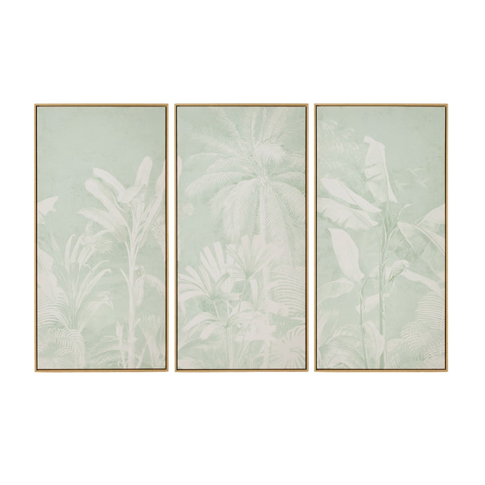 Sage Jungle Trio Framed Canvas Print 190x120cm