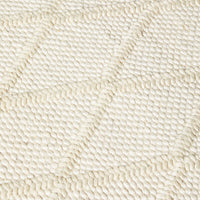 Diamond Trellis Hand Woven Viscose Cream Wool Rug 400x300cm