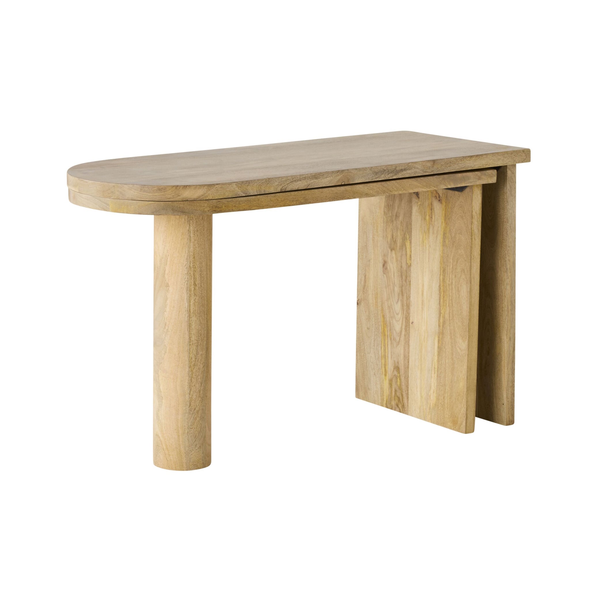 Harrie L Shape Rotating Desk Natural