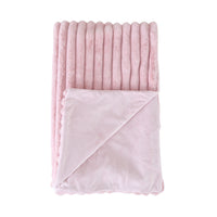 Luxe Rib Faux Fur Blanket Blush150x200cm