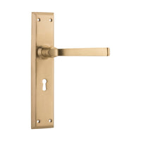 6638 Door Lever Menton Lock Pair Satin Brass H225xW50xP75mm