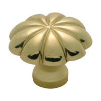 3675 Cupboard Knob Fluted Polished Brass D35xP26mm