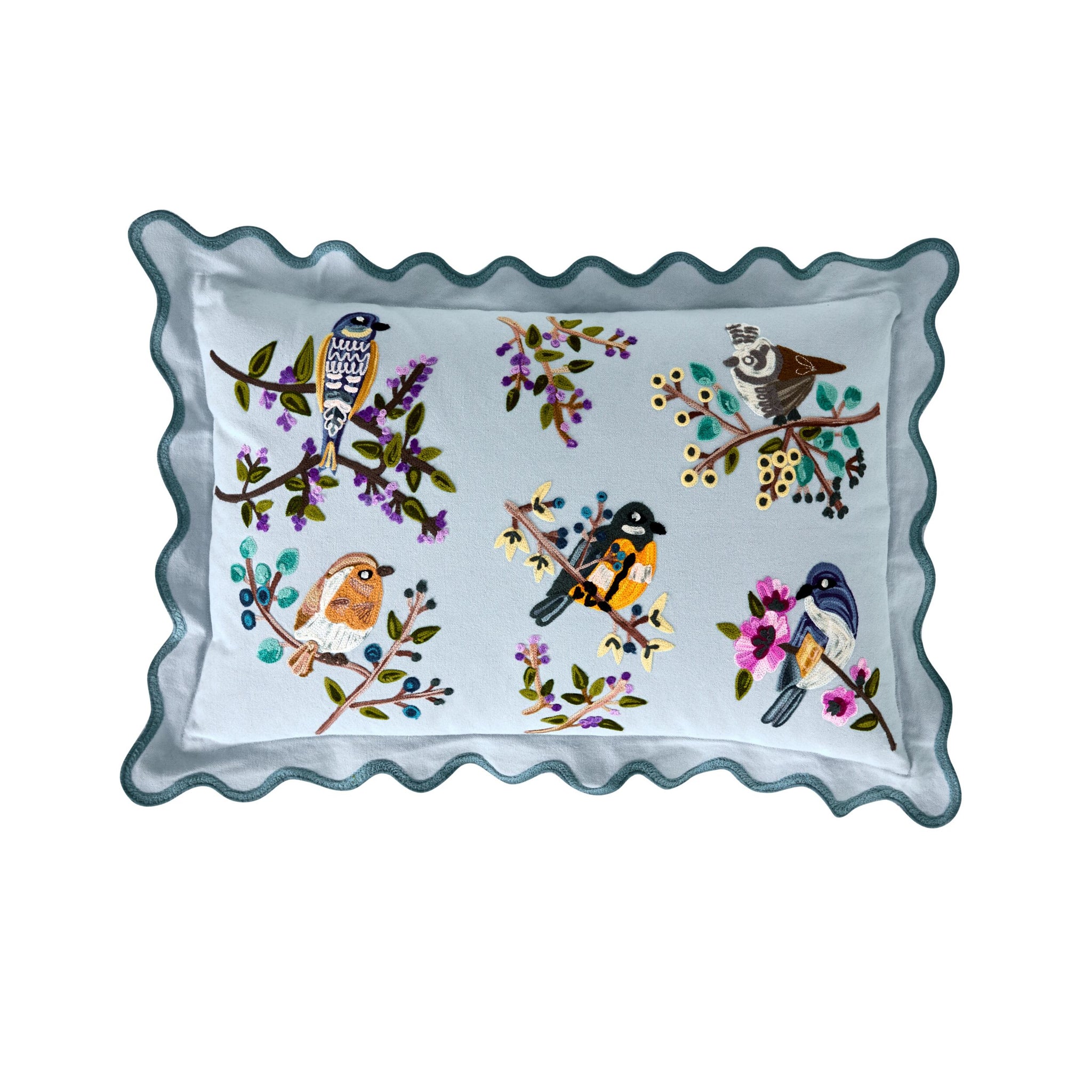 Stitch Blossom Birds Cushion 40x60cm