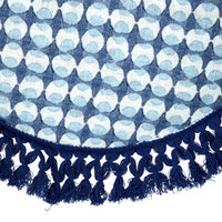 Fiesta Fringed Cotton Pendant Blue 75cm - SHADE ONLY