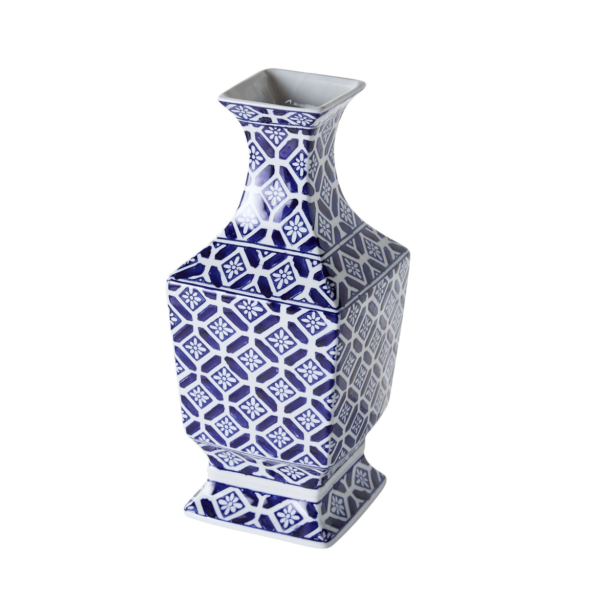 Celadon Daisy Tile Trumpet Vase