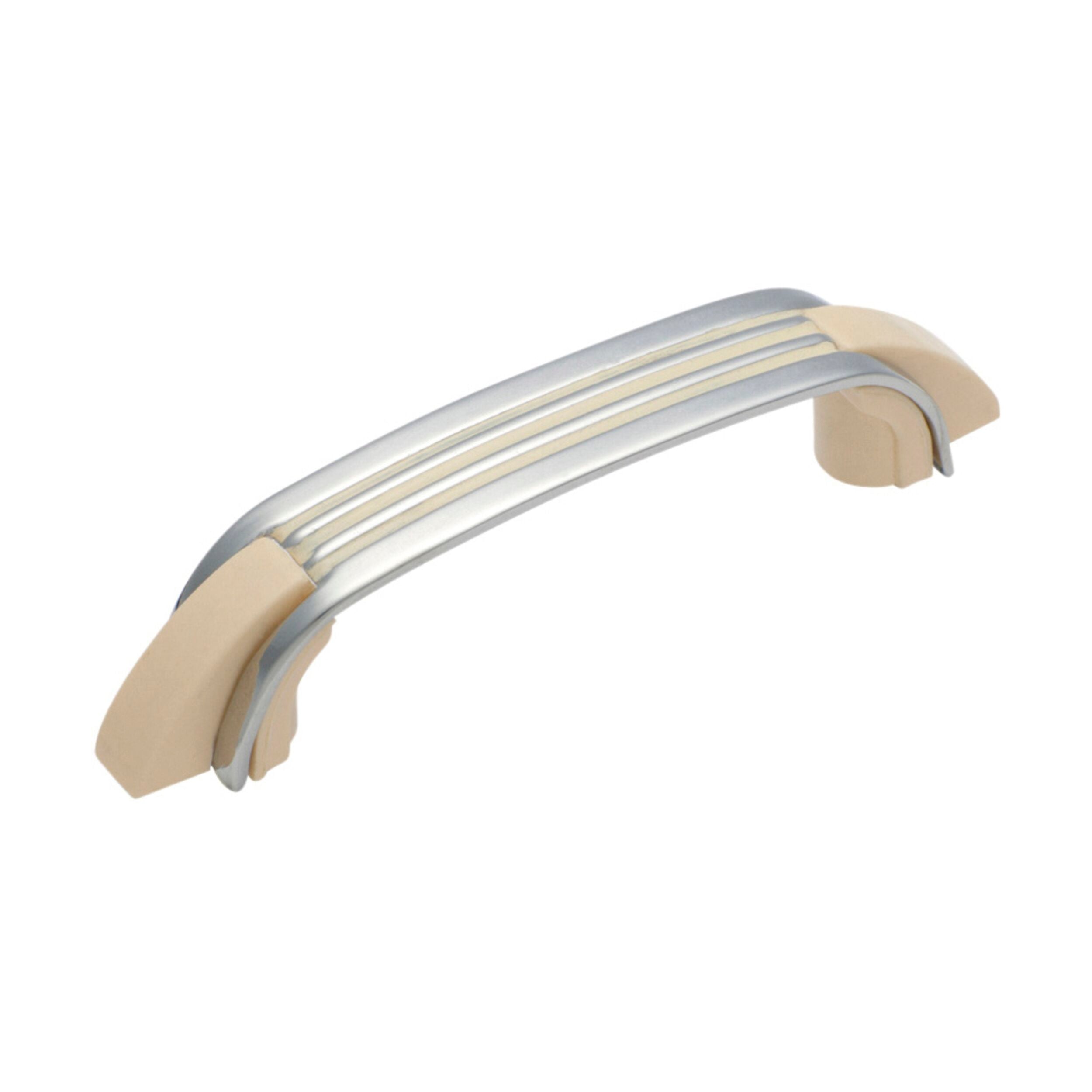 3107 Cabinet Pull Handle Plastic Retro Ivory Chrome  L110xW17xP24mm