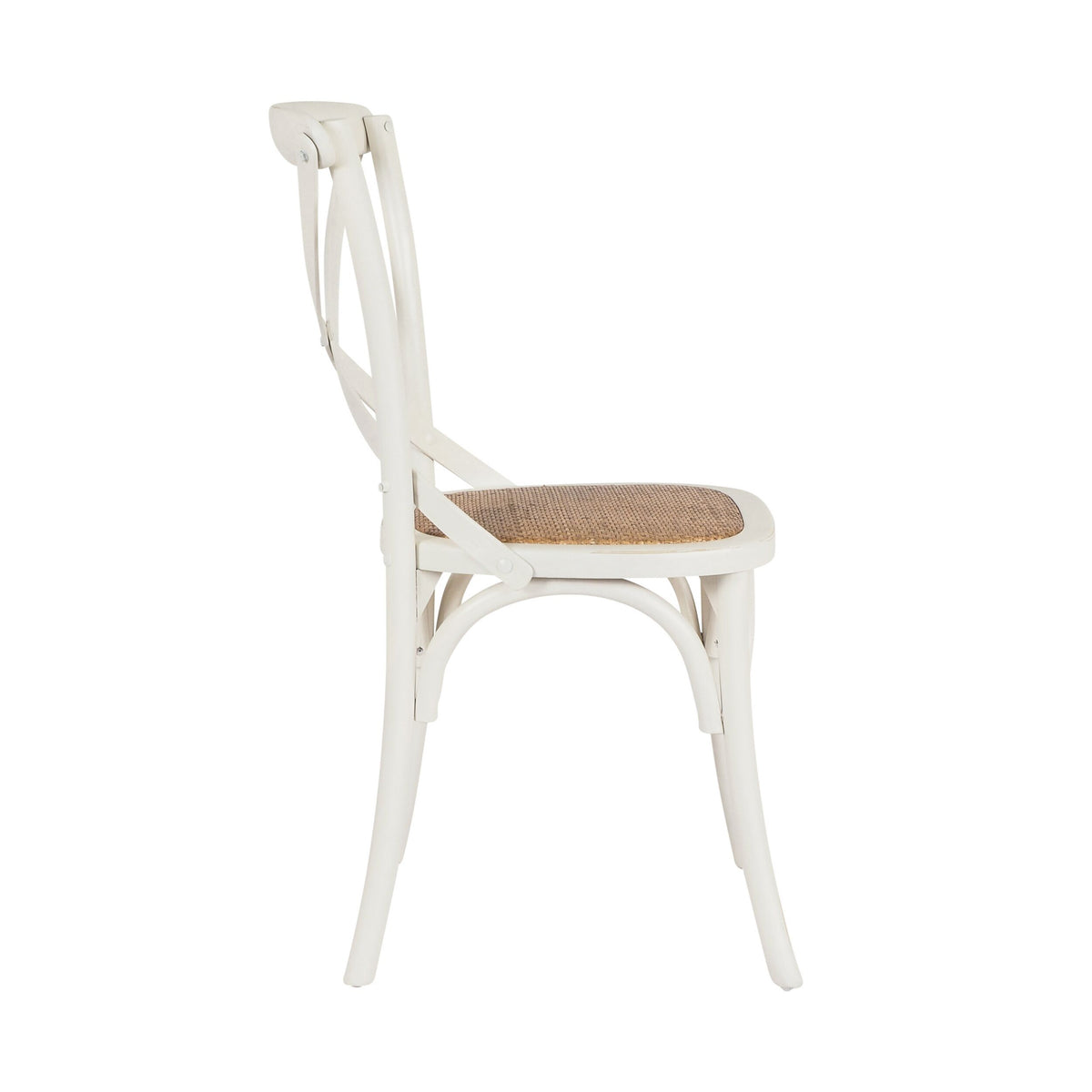Provincial Cross Back Dining Chair Vintage White