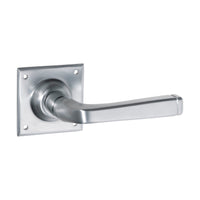 0689 Door Lever Menton Square Rose Pair Satin Chrome H60xW60xP70mm